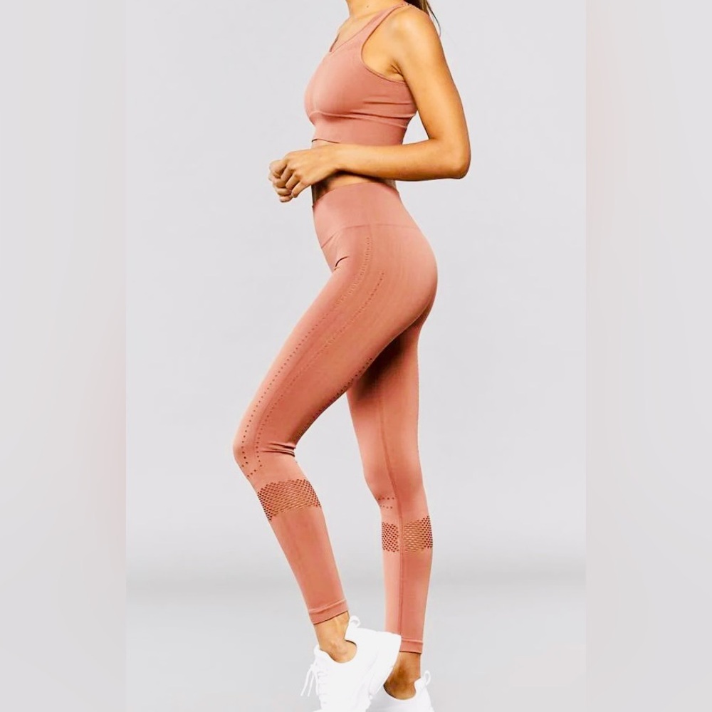 Varley Justin Workout Leggings In Mocha Biscuit Women’s Sz XS Seamless Fit